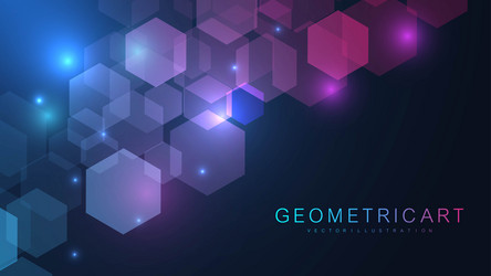 hexagonal abstract background big data vector image
