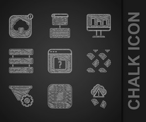 set file missing processor with cpu cloud vector image