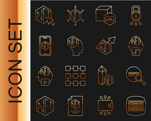 set line binary code search nft digital crypto vector image
