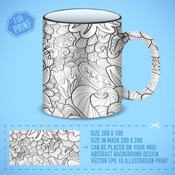 Paper cup for hot drink with coffee-themed doodles