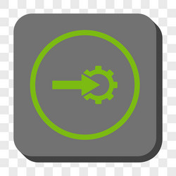 Cog integration rounded square button vector