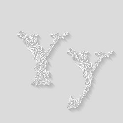 decorated letter y Vector Image