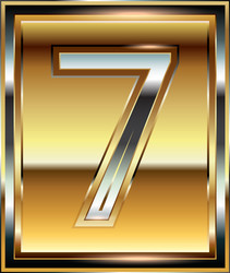 ingot font number 7 vector image