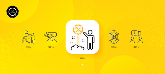 interview fingerprint and judge hammer minimal vector image