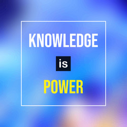 knowledge is power life quote with modern vector