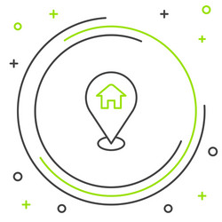 line map pointer with house icon isolated on white vector image