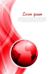 abstract technology design with waves and globe vector image