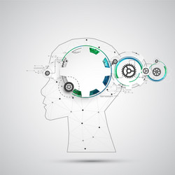 creative brain concept background with triangular vector image