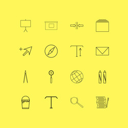 design elements linear icon set simple outline vector image