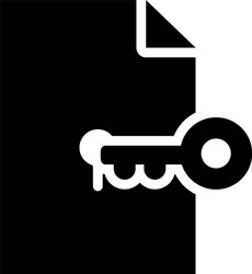 document file and key icon silhouette style vector image