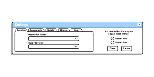 old setting for computer in blue color retro user vector image