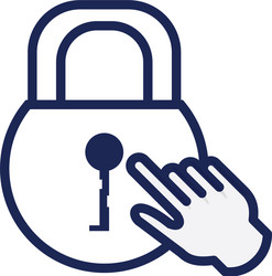 safe secure padlock with hand vector