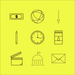 web linear icon set simple outline icons vector image