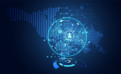 abstract global network background world map vector image