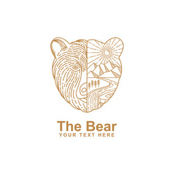 Bear head line art vector