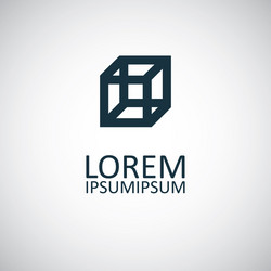 cube icon for web and ui on white background vector image