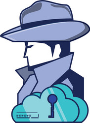 cyber security agent with cloud computing vector image