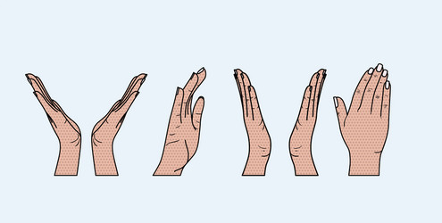 Set of hands expressing pop art style Royalty Free Vector