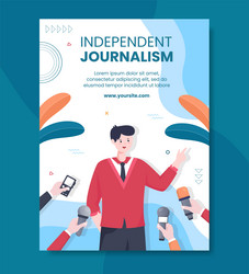 Journalism or social broadcasting poster template vector