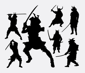 Samurai Warrior Silhouette Vector Image
