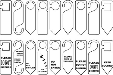 Set of different door knob hangers vector