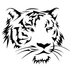Tiger logo black white a vector