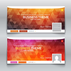 Web business site header layout template profile vector