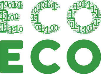 eco text mosaic of binary digits vector image