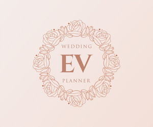 Ev initials letter wedding monogram logos Vector Image