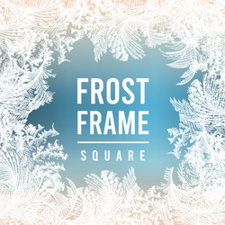 Frost ice window pattern square design frame vector