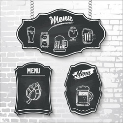 Set design elements chalkboard menu sample vector