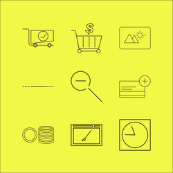 web linear icon set simple outline icons vector image