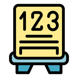 yellow queue management system showing 123 number vector image