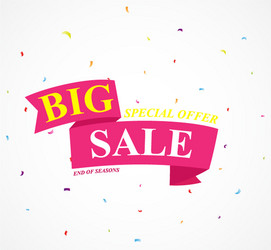 Big sale banner with confetti vector