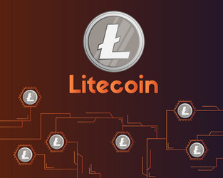 blockchain litecoin circuit networking technology vector image