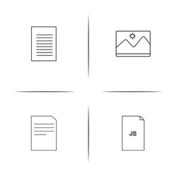 files and folders sign simple linear icon vector image