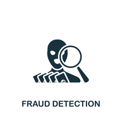 Fraud detection icon monochrome simple fintech vector