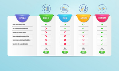 Investment graph partnership and algorithm icons vector