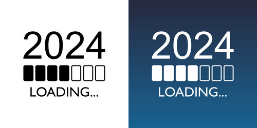 loading 2024 year icon in flat style progress vector