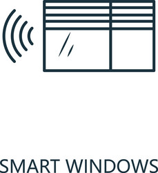 Smart windows outline icon thin line style from vector