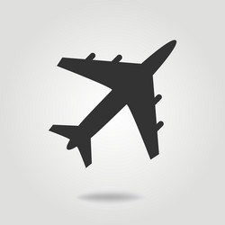 Airplane icon flat design style vector