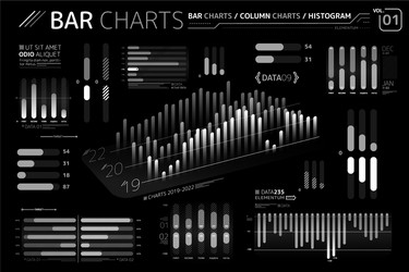 bar charts column and histograms vector