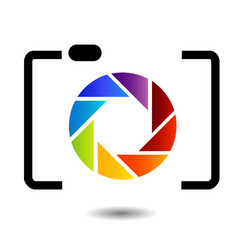 Pixel camera logo icon design Royalty Free Vector Image