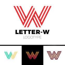 impossible shape letter w logo design template vector