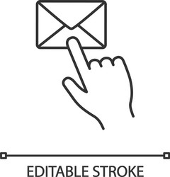 mail button click linear icon vector