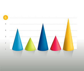 3d cone chart graph infographic element vector