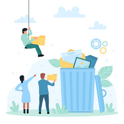 data storage and management tiny people delete vector image