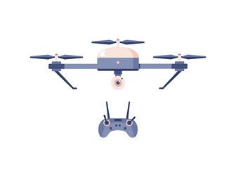 drone with camera and joystick for remote control vector image