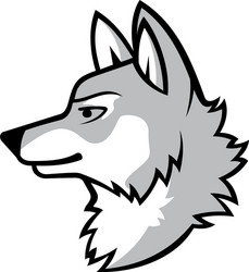 Vintage Wolf Silhouette Emblem Vector Image