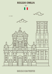 basilica di san prospero in reggio emilia italy vector